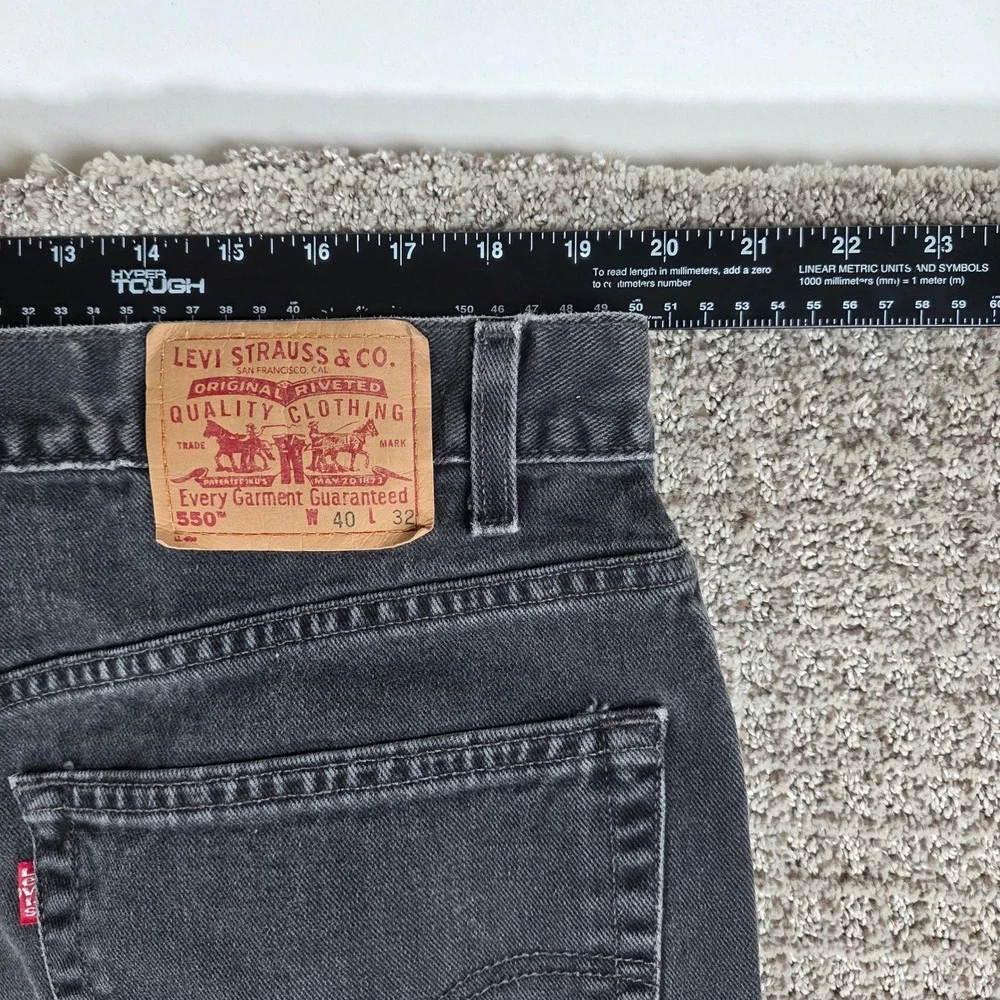 Vintage Levis 550 Relaxed Fit Jeans Mens 40x32 Black Denim Tapered Leg Mexico